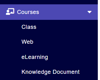 Main menu Course class option