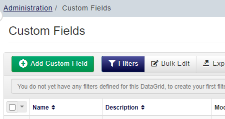 Custom Field DataGrid