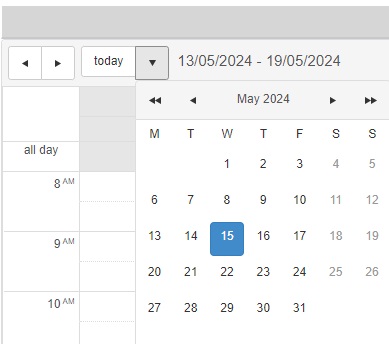 Calendar dates selector