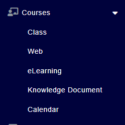 Courses menu