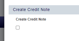 Create Credit Note button