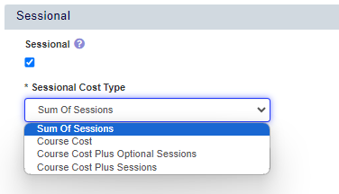 sessional cost type options